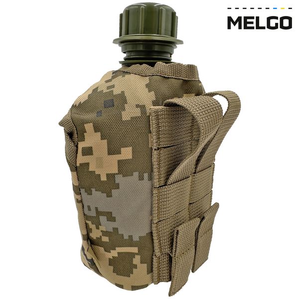 Фляга армійська 1л в чохлі Піксель Molle MELGO (фляга тактична польова індивідуальна) MG_CHL+FLG-Т_POLY фото