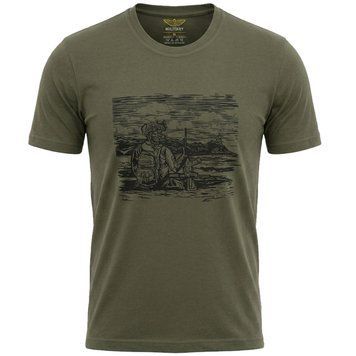 Тактична бавовняна футболка Олива з принтом "В окопі", 46 MG_FTB_T_PRINT_4_OLIVE_46 фото