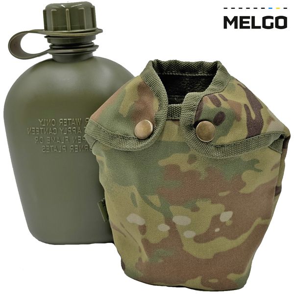 Фляга армійська 1л в чохлі Мультикам Cordura Molle MELGO (фляга тактична польова індивідуальна) MG_CHL+FLG-Т_CORD фото