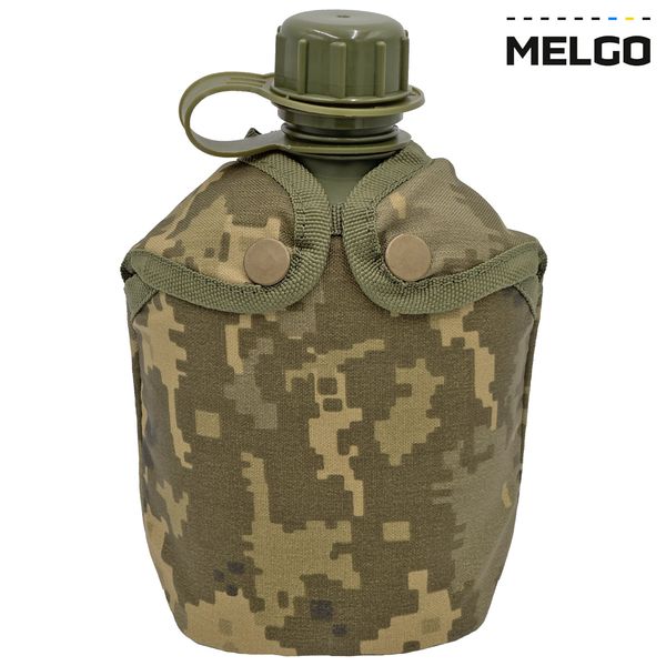 Фляга армійська 1л в чохлі Піксель Cordura Molle MELGO (фляга тактична польова індивідуальна) MG_CHL+FLG-Т_CORD фото