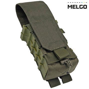 Підсумок на 2 магазини корпусний з клапаном Олива Cordura MELGO MG_M-2_PLAST-1_CORD_OLIVE фото