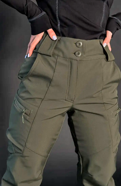 Жіночі тактичні штани Softshell на флісі Олива (44) MG_PANTS-SFHL_W фото