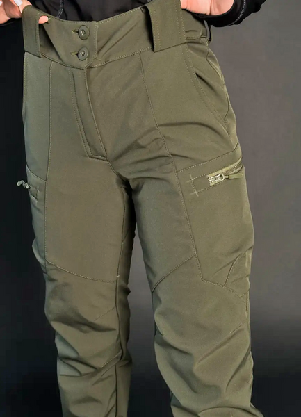 Жіночі тактичні штани Softshell на флісі Олива (44) MG_PANTS-SFHL_W фото