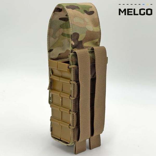 Підсумок на 2 магазини корпусний з клапаном Мультикам Cordura MELGO MG_M-2_PLAST-1_CORD_MULTICAM фото