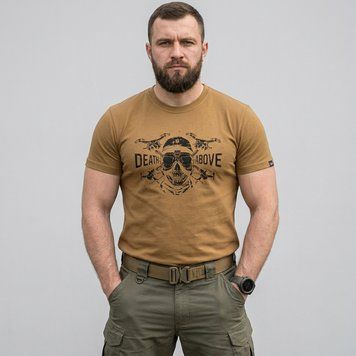 Тактична бавовняна футболка Койот з принтом Dead Above дрон, 46 MG_FTB_T_PRINT_3_COYOTE_46 фото